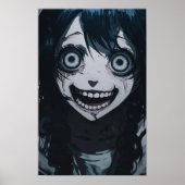 Anime Fille Fou Psycho Crazy Face Poster (Devant)