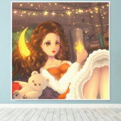 Anime Fille Mignonne Impression sur Toile de Style (Insitu (Plancher de Bois))