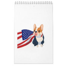 Anime Franse Bulldog met Amerikaanse vlag