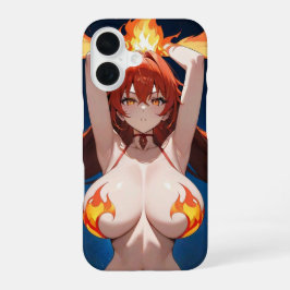 Anime-geïnspireerde Flame Power Tough Phone Case iPhone 16 Hoesje