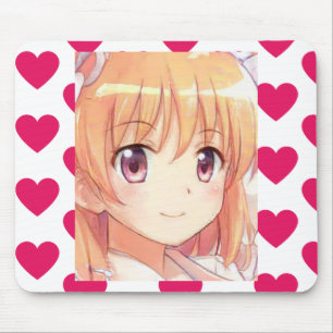Anime gembergelige meisjesogen muismat