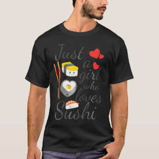 Anime Gewoon een meisje dat houdt van sushi Schatt T-shirt