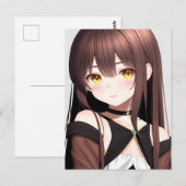 Anime Girl 015 Briefkaart (Voorkant / Achterkant)