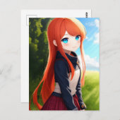 Anime Girl 019 Briefkaart (Voorkant / Achterkant)