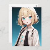 Anime Girl 022 Briefkaart (Voorkant / Achterkant)