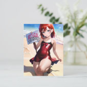 Anime Girl 027 Briefkaart (Staand voorkant)