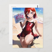 Anime Girl 027 Briefkaart (Voorkant / Achterkant)