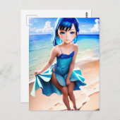 Anime Girl 029 Briefkaart (Voorkant / Achterkant)