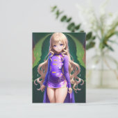 Anime Girl 042 Briefkaart (Staand voorkant)