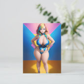 Anime Girl 047 Briefkaart (Staand voorkant)