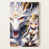 Anime Girl and White and Gold Dragon Monogrammé (Dos)