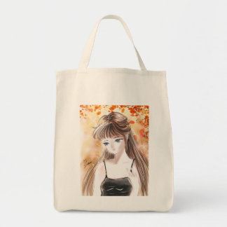 Anime Girl Autumn Fall verlaat Canvas tas