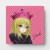 Anime Girl avec plaque de couronne rose (Devant)