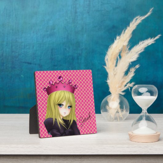 Anime Girl avec plaque de couronne rose (Insitu)
