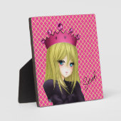 Anime Girl avec plaque de couronne rose (Recto)