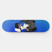 Anime Girl Blue Skateboard (Horz)