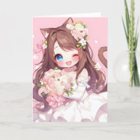 Anime Girl Bride Cat