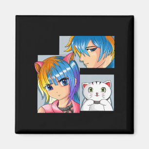 Anime Girl Cat Otaku Anime Merch Kawaii Stuff Magneet