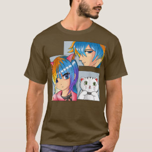 Anime Girl Cat Otaku Anime Merch Kawaii Stuff T-shirt