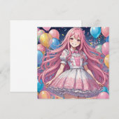 Anime Girl doux 16 anniversaire Invitation (Devant / Derrière)