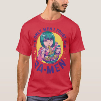 Anime Girl Eating Ramen Mannen Funny Food T-shirt