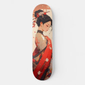 Anime Girl Geisha Skateboard (Voorkant)