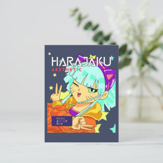Anime girl harajaku cour raw manga briefkaart
