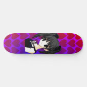 Anime Girl Hearts Skateboard (Horz)