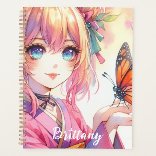 Anime Girl Holding a Butterfly Personnalisé (Devant)