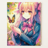 Anime Girl Holding a Butterfly Personnalisé (Dos)