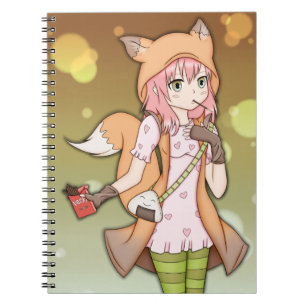Anime Girl in Fox Cosplay Notitieboek