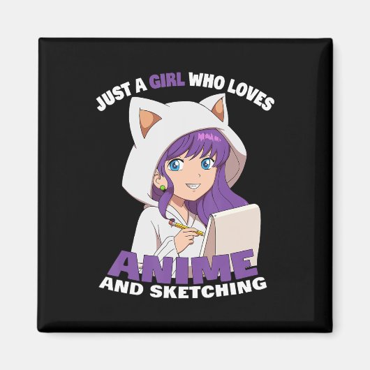 Anime Girl is gewoon een meisje dat van Anime en S Magneet (Voorkant)