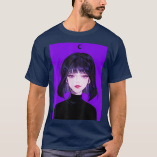Anime Girl Kawaii Gothic Waifu Aesthetic Japanese  T-shirt