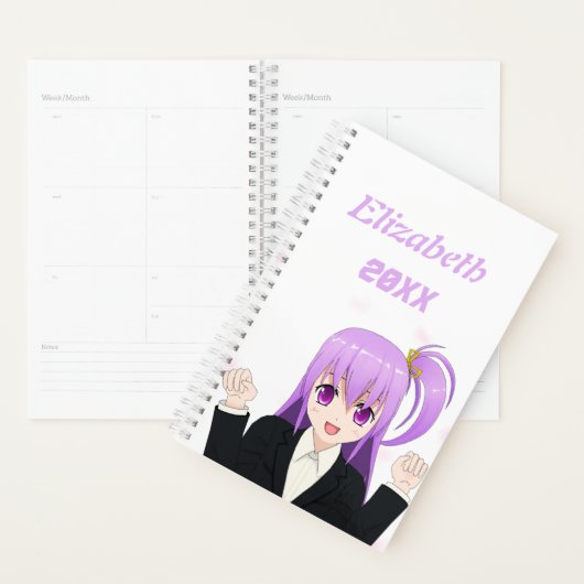 Anime Girl kawaii schattig roze 2022 Planner (Display)