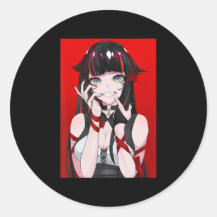 Anime Girl Kawaii Waifu esthetische Japanse Manga  Ronde Sticker