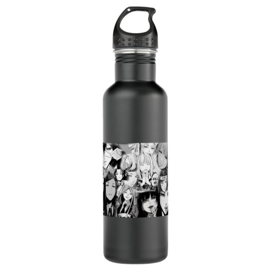 Anime Girl Manga Panel Collage Waterfles (Voorkant)