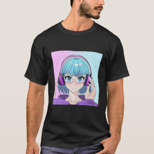 Anime Girl met hoofdtelefoon T-shirt