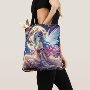 Anime Girl Moon Fairy Princess in de tuin Draagtas