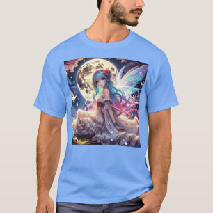 Anime Girl Moon Fairy Princess in de tuin T-shirt