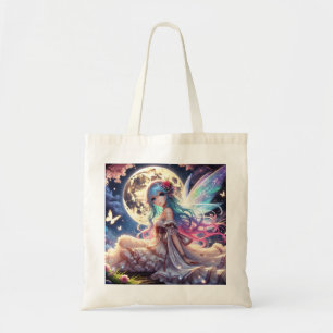 Anime Girl Moon Fairy Princess in de tuin Tote Bag