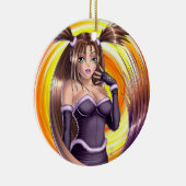 Anime Girl - Nikki Keramisch Ornament (Rechts)