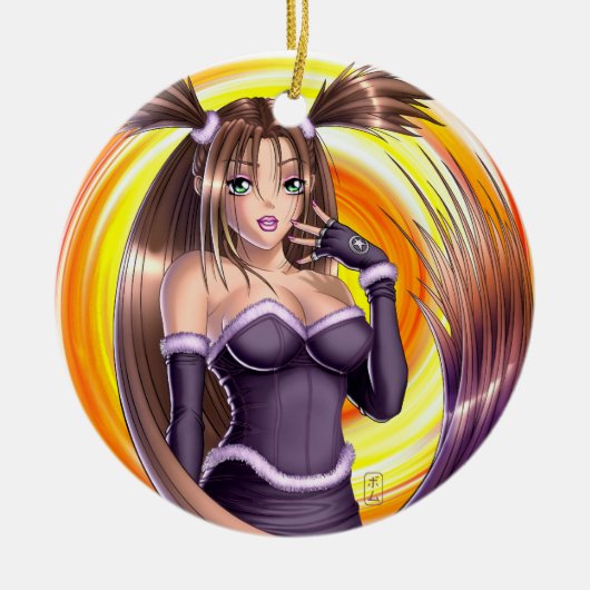 Anime Girl - Nikki Keramisch Ornament (Voorkant)