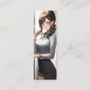 Anime Girl Office Worker Mini Visitekaartje