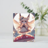 Anime Girl Pixie Hippie Moon Fairy Briefkaart (Staand voorkant)