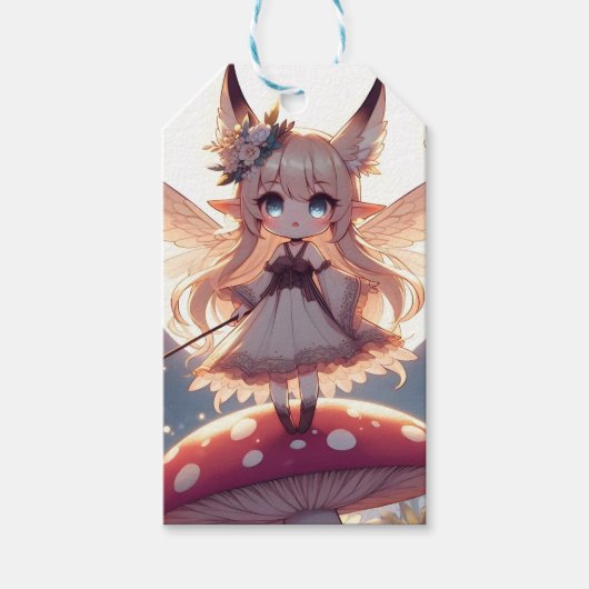 Anime Girl Pixie Hippie Moon Fairy Cadeaulabel (Voorkant)