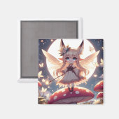 Anime Girl Pixie Hippie Moon Fairy Magneet (Voorkant / Achterkant)