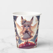 Anime Girl Pixie Hippie Moon Fairy Papieren Bekers (Achterkant)