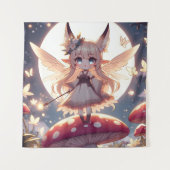Anime Girl Pixie Hippie Moon Fairy Wandkleed (Voorkant)