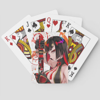 Anime girl Samurai Pokerkaarten