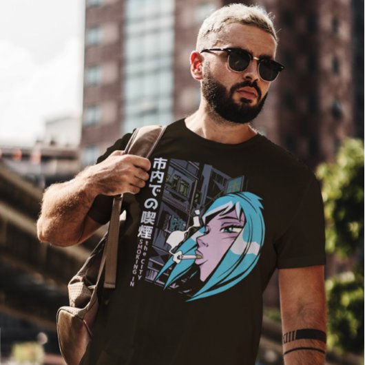 Anime Girl Smoking T-shirt
